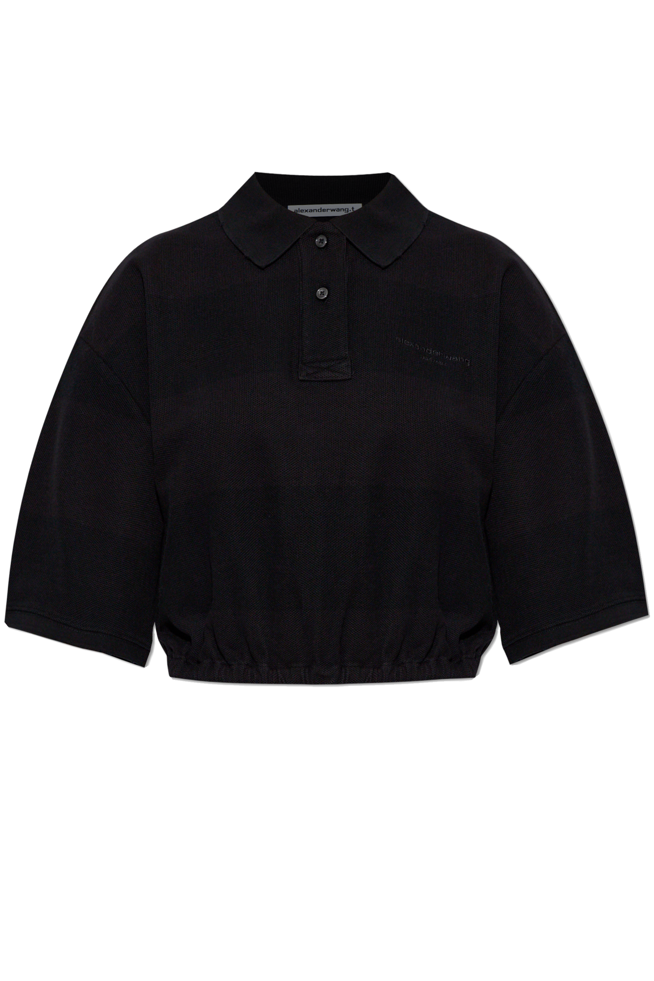 Tシャツ・カットソー Alexander Wang Cropped Jersey Polo Shirt 22235934_52443450_600.jpg